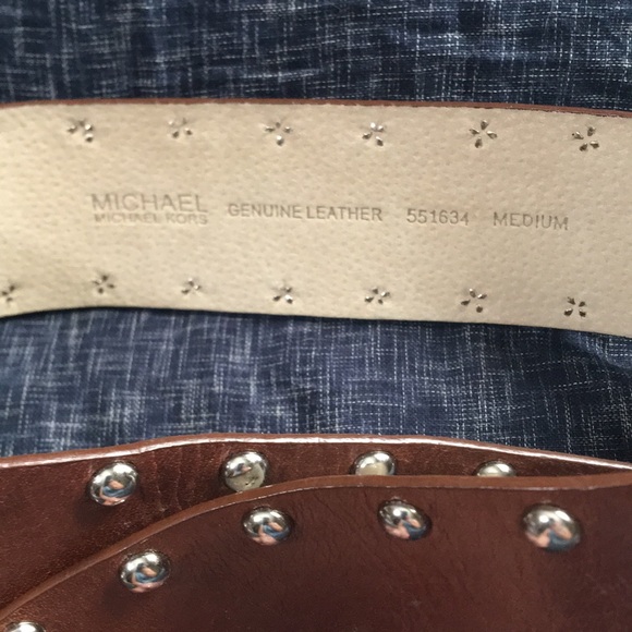 MK Leather studded belt sz M - Picture 4 of 11